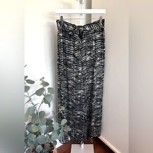 Heart Soul Black and White Wide Leg Sheer Pants with Tie Size XL